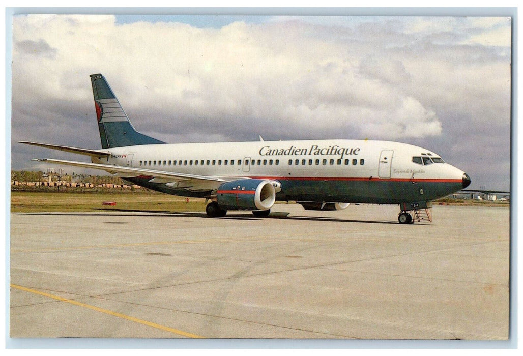 1986 Canadien Pacifique Boeing B.737-317 C-FCPK Airplane No.64 Airborne Postcard