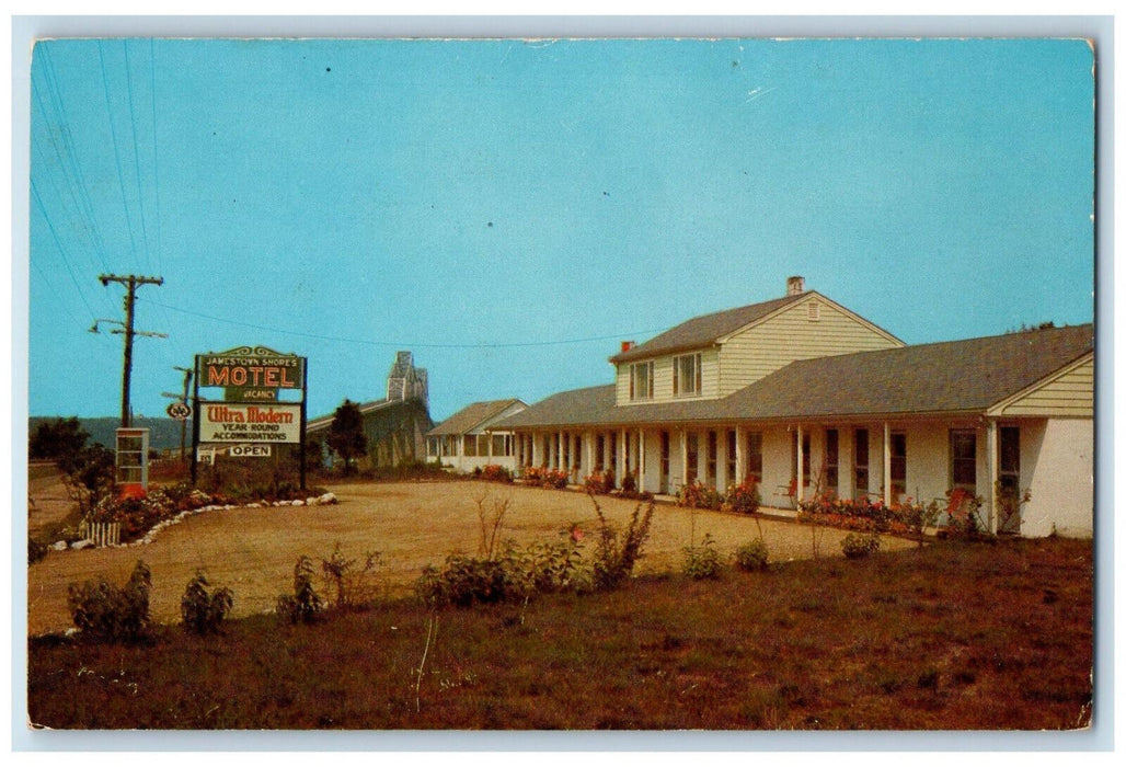 c1970s Jamestown Shores Motel, East of Jamestown Bridge Rhode Island RI Postcard