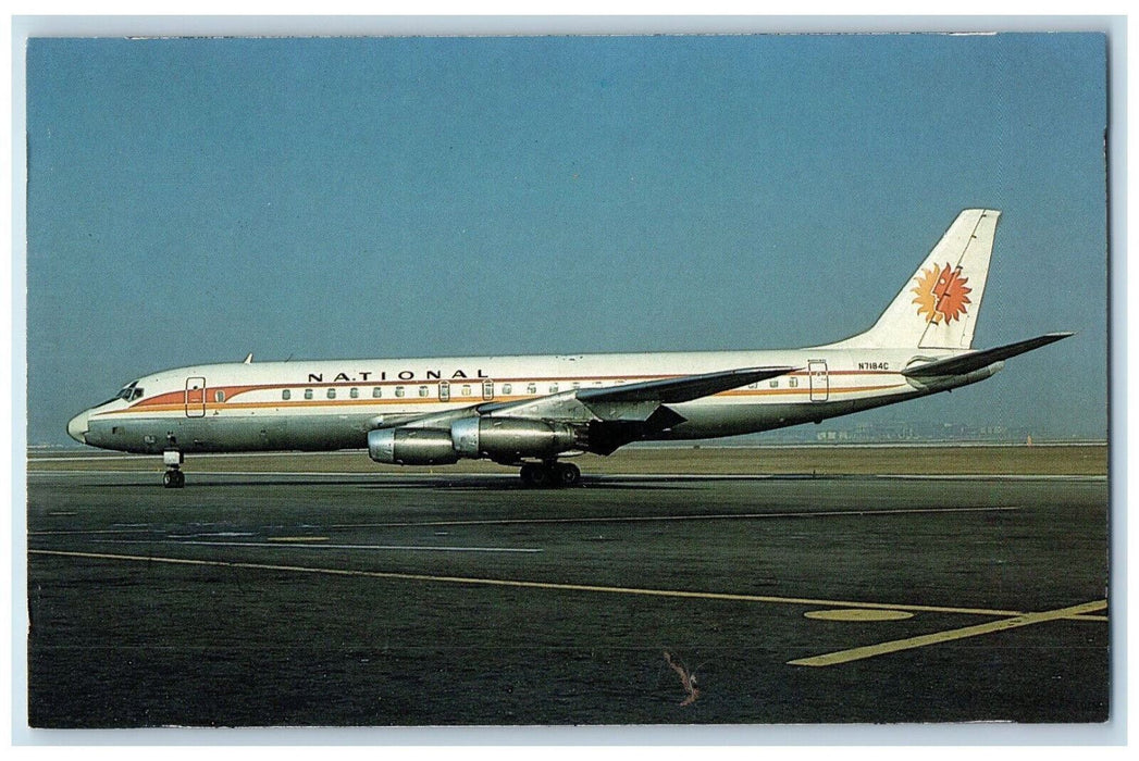 c1960's Sun King Scheme National McDonnell Douglas DC-8-32 Airplane Postcard