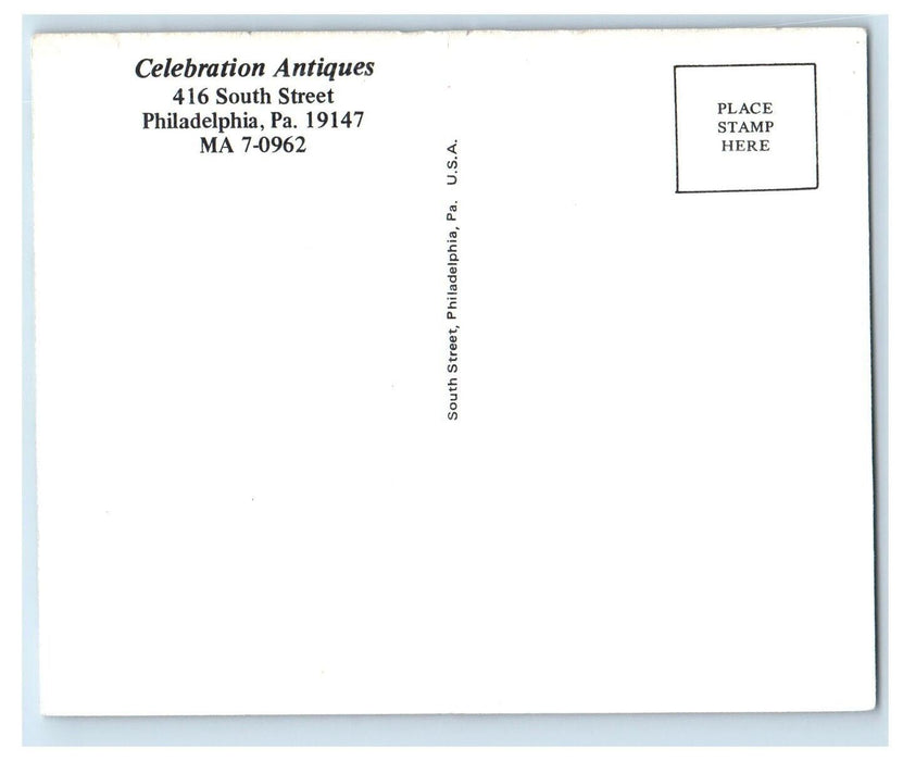 Celebration Antiques South Street Philadelphia Pennsylvania PA Vintage Postcard
