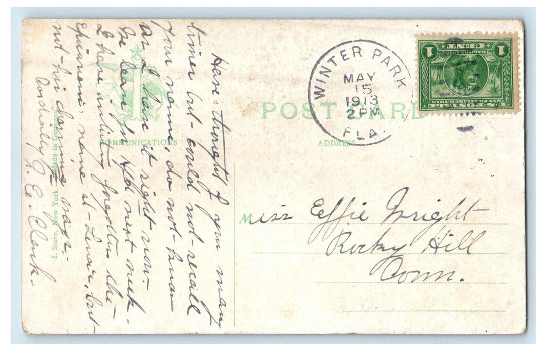 1913 Rustic Bridge Ormond Florida FL Winter Park FL Posted Antique Postcard
