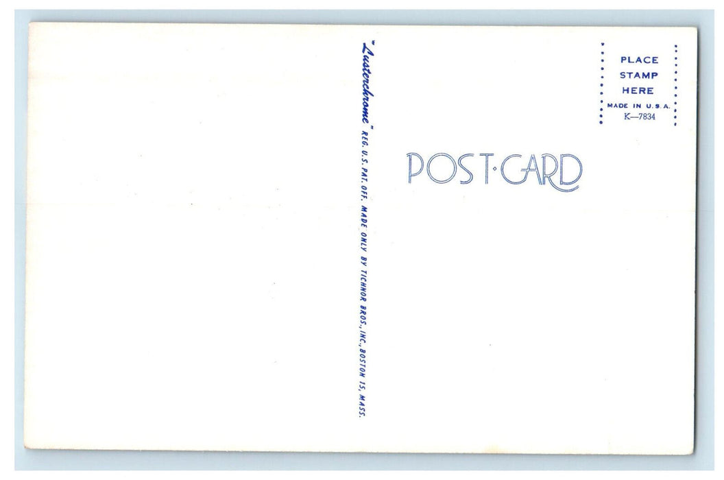 c1950s Fishing, Flowing Water, Greetings from Iron Mountain MI Postcard