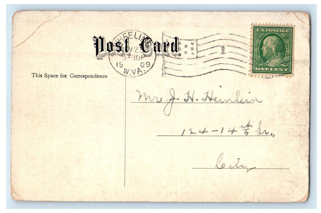 1909 Interior Of Chas N. Hancher's Jewelry Store Wheeling WV Antique Postcard