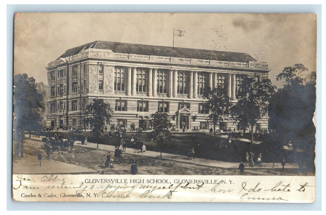 1905 Gloversville High School Gloversville New York NY Posted Antique Postcard