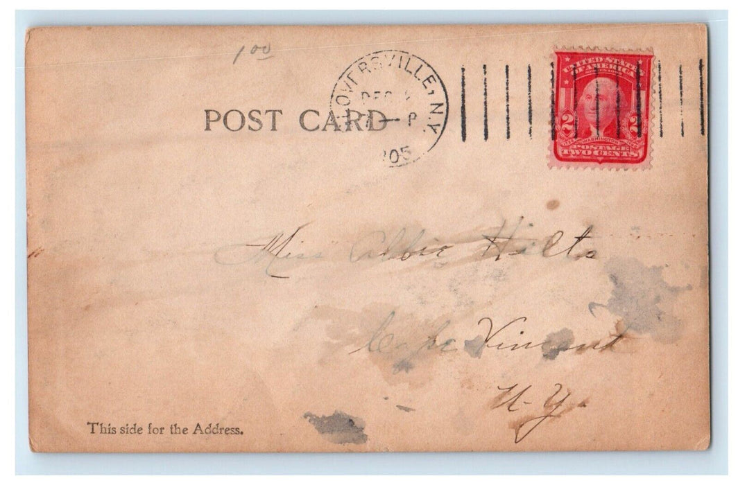 1905 Gloversville High School Gloversville New York NY Posted Antique Postcard