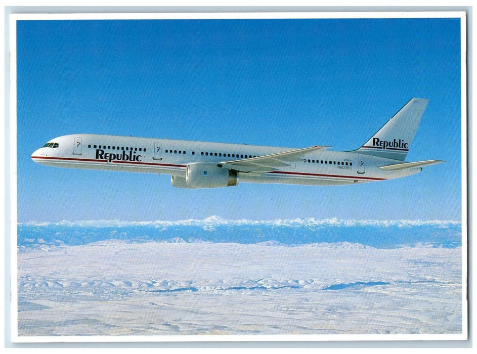 c1970's Republic Airlines Boeing 757-200 (N602RC) Airplane Vintage Postccard