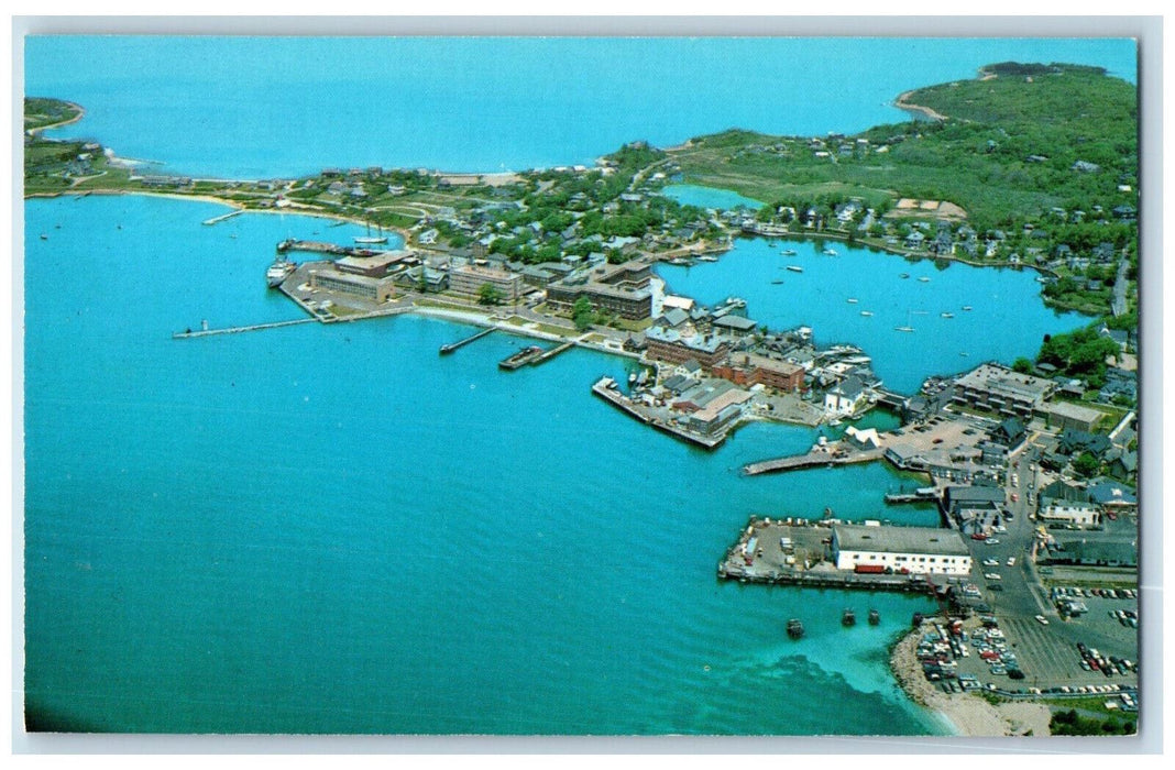 c1950's Scientific Research, Air View of Woods Hole Massachusetts MA Postcard