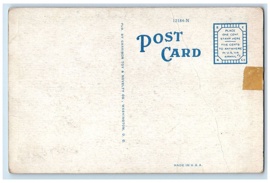 c1920's Night Illumination of Southern Railway Office Washington DC Postcard