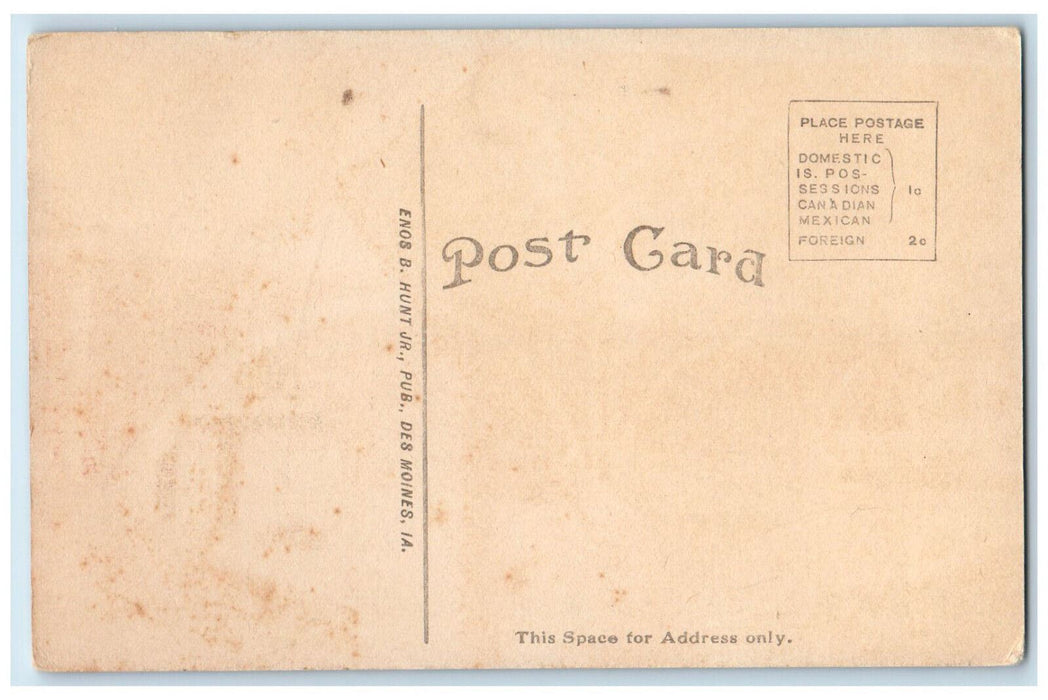 c1910 River Scene, Sixth Avenue Bridge, Des Mointes Iowa IA Postcard