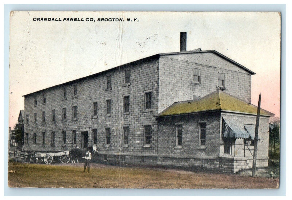 1912 Crandall Panell Co. Horse And Wagon Brocton New York NY Antique Postcard