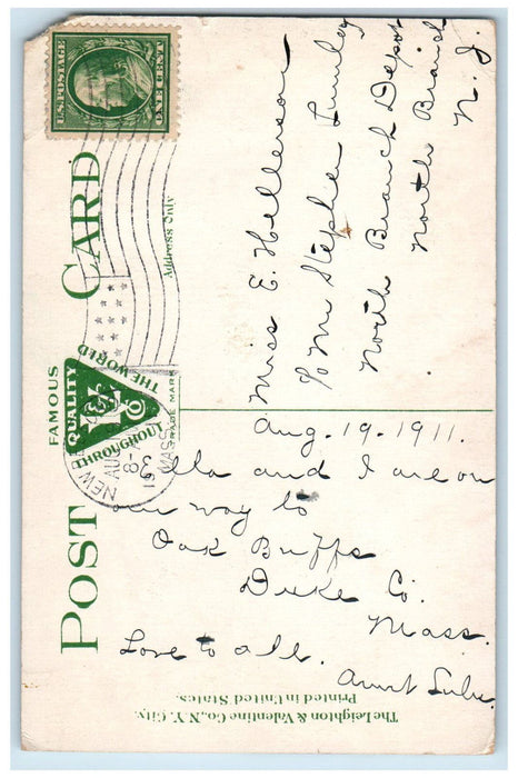 1911 The Bridge from Canal Buttonwood Park New Bedford Massachusetts MA Postcard
