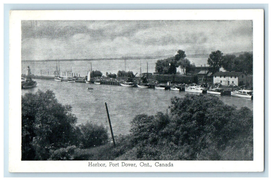 c1905 Harbor Port Boats And Sea View Dover Ontario Canada Antique Postcard