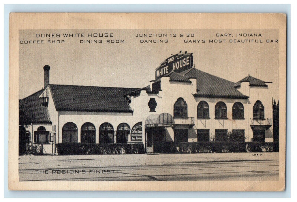 c1910's The Region's Finest Dunes White House Coffee Shop Indiana IN Postcard