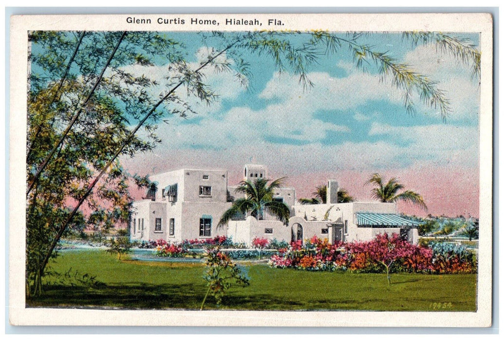 c1920's Spanish Adobe Style Glenn Curtis Home Hialeah Florida FL Postcard