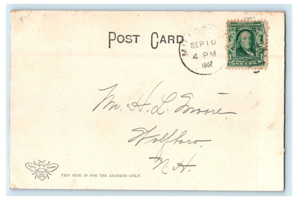 1907 Milford New Hampshire NH High School Building Posted Postcard