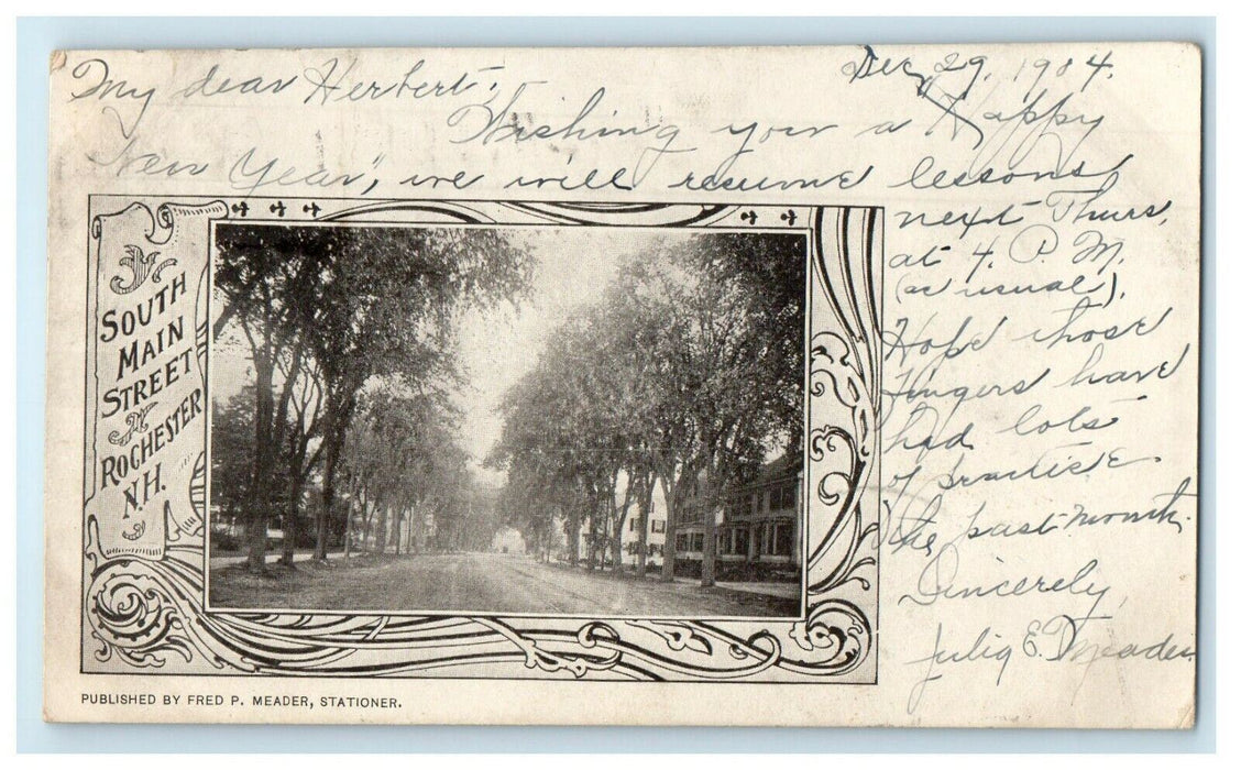 1904 South Main Street Rochester New Hampshire NH Posted Antique Postcard