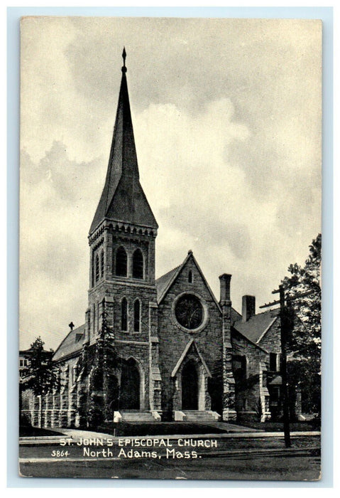 c1910 St. John's Episcopal Church North Adams Massachusetts MA Antique Postcard
