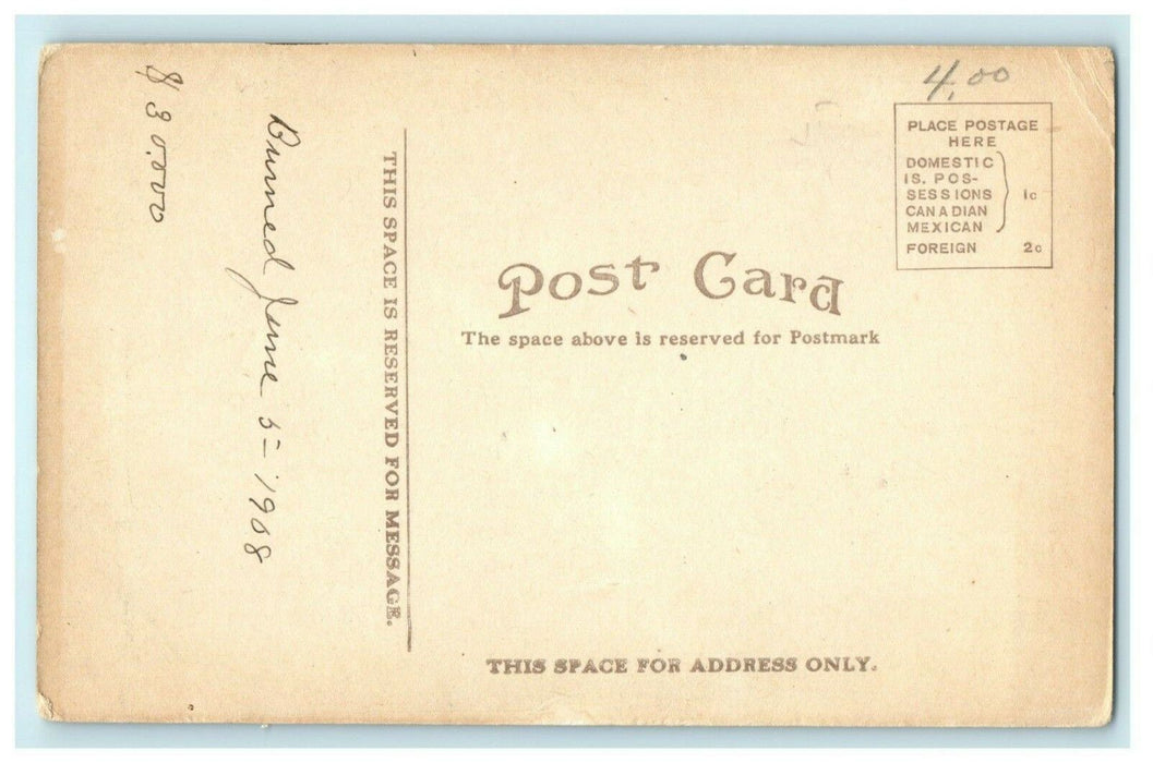 St. Mary's Church West Brooklyn Illinois Burned Down 1908 Antique Postcard