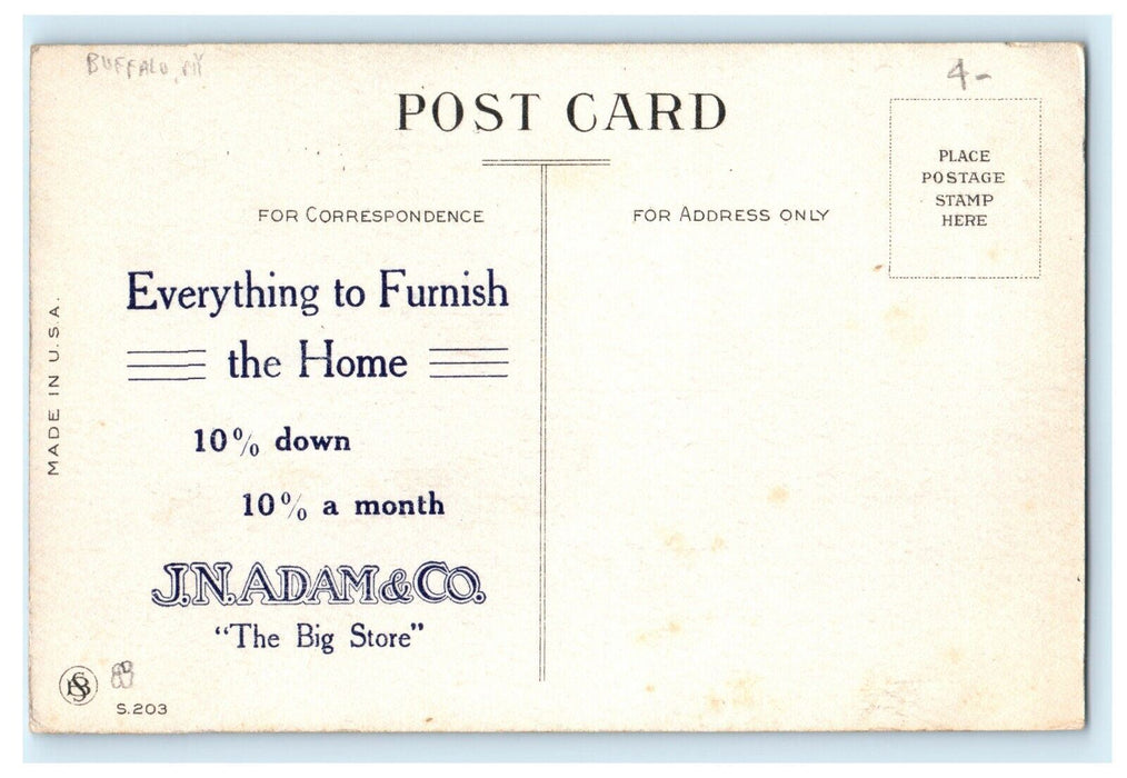 c1910 Dutch Kids Airplane J.N. Adam Co. Store Advertising Married NY Postcard