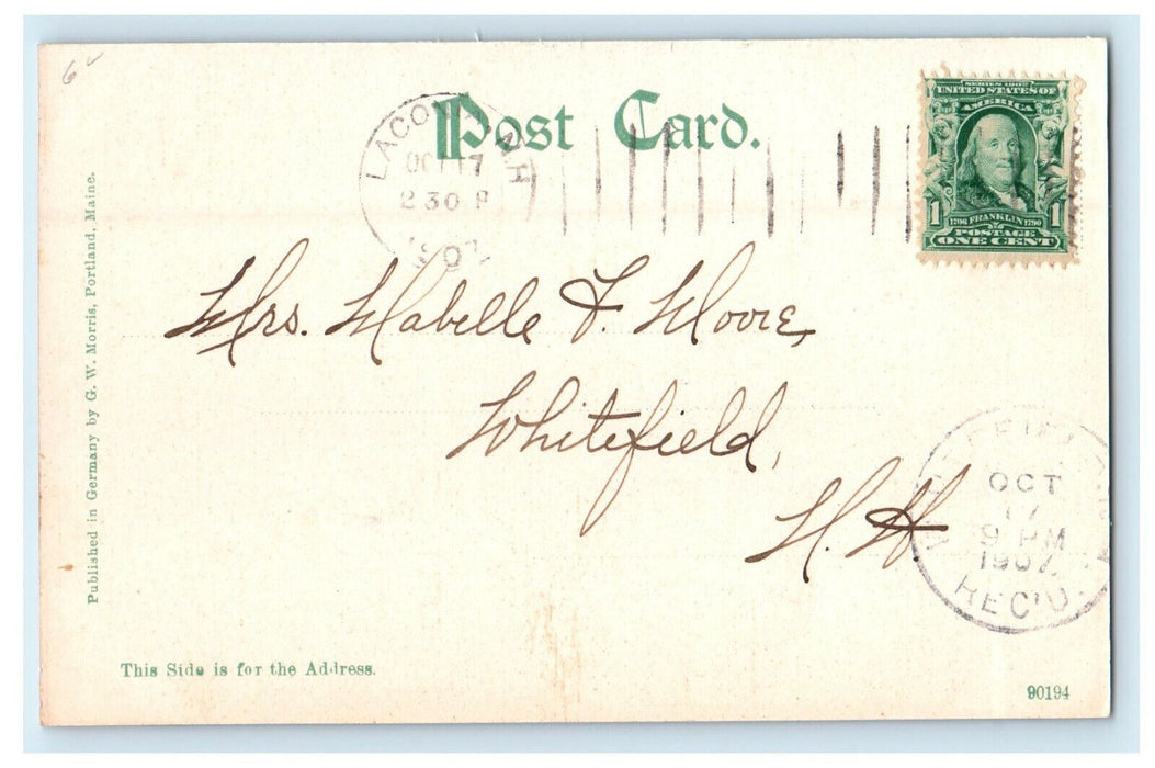 1907 Whitefield NH High School, Laconia New Hampshire NH Postcard