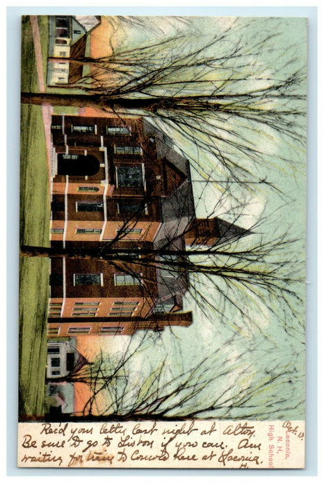 1907 Whitefield NH High School, Laconia New Hampshire NH Postcard