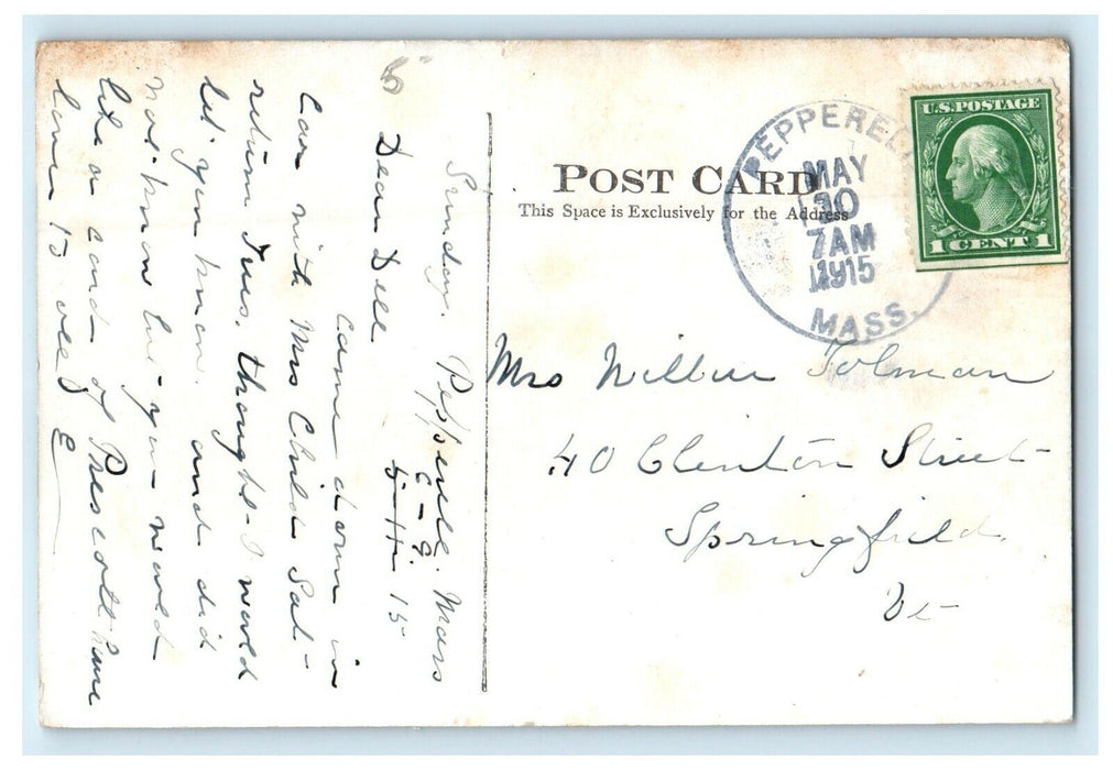 c1915 Colonel William Prescott's House, Pepperell, Massachusetts MA Postcard