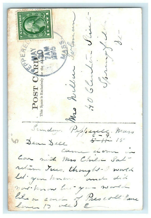 c1915 Colonel William Prescott's House, Pepperell, Massachusetts MA Postcard