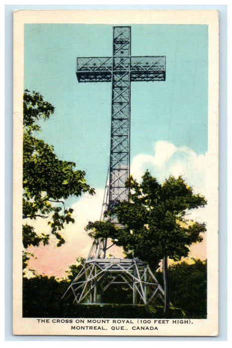 c1920 The Cross on Mount Royal Montreal Quebec Canada CA Unposted Postcard
