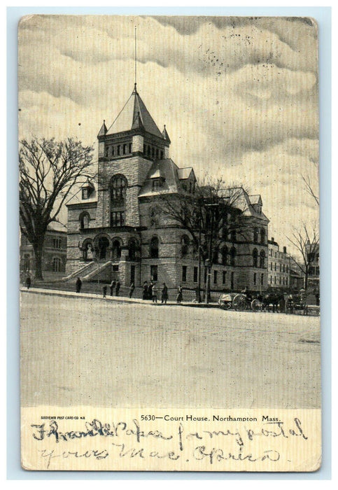 1908 View Of Court House Northampton Massachusetts MA Antique Postcard