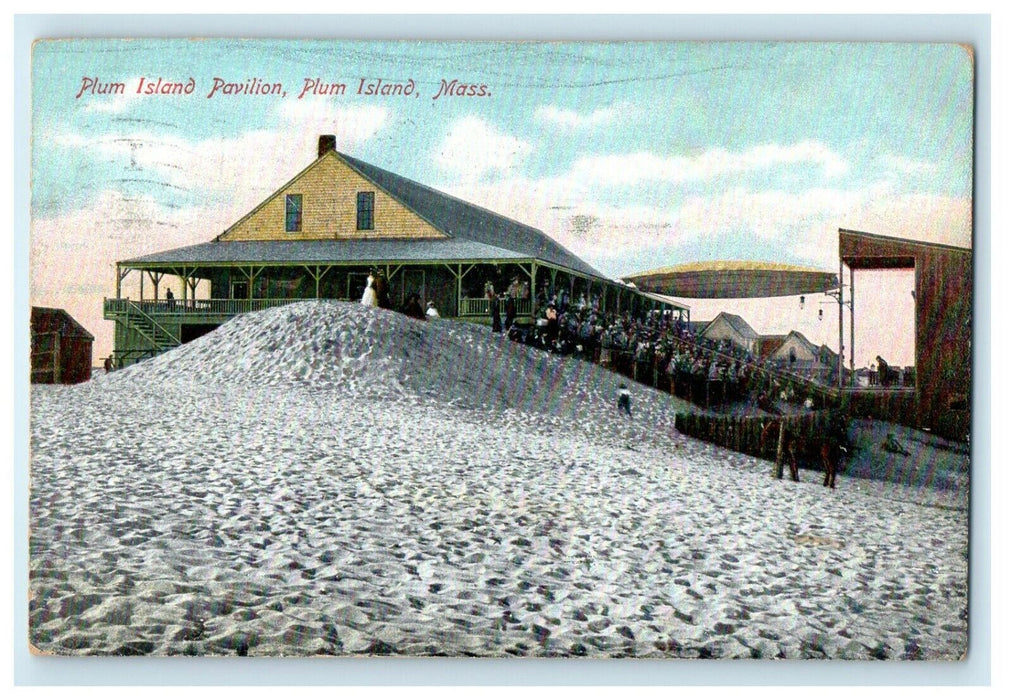 c1907 Plum Island Pavillion, Plum Island, Massachusetts MA Antique Postcard