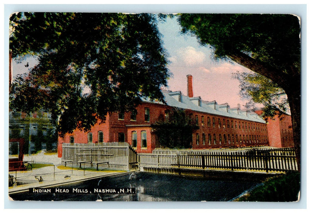 c1920s Indian Head Mills, Nashua New Hampshire NH Unposted Postcard