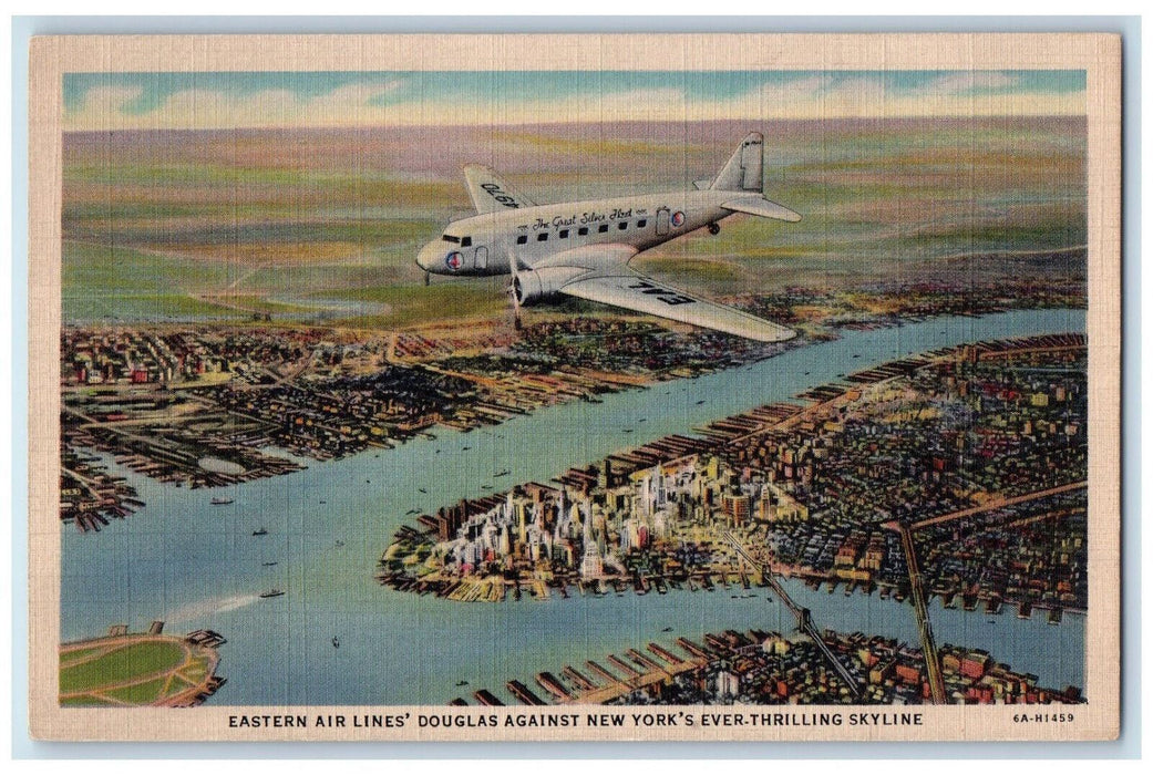 c1950's Eastern Air Lines, The Great Silver Fleet Airplane Vintage Postcard