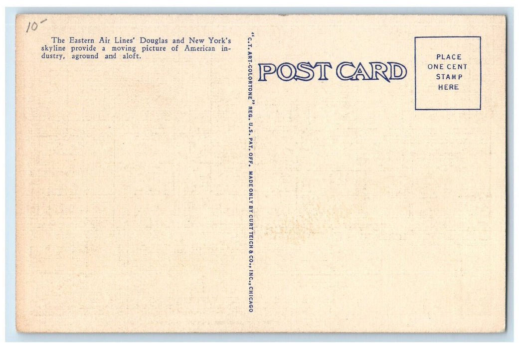 c1950's Eastern Air Lines, The Great Silver Fleet Airplane Vintage Postcard