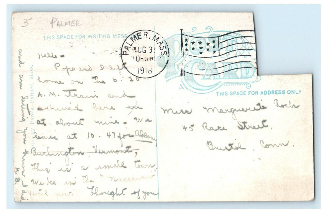 c1918 Nassowanno & Converse Hotels, Palmer, Massachusetts MA Antique Postcard