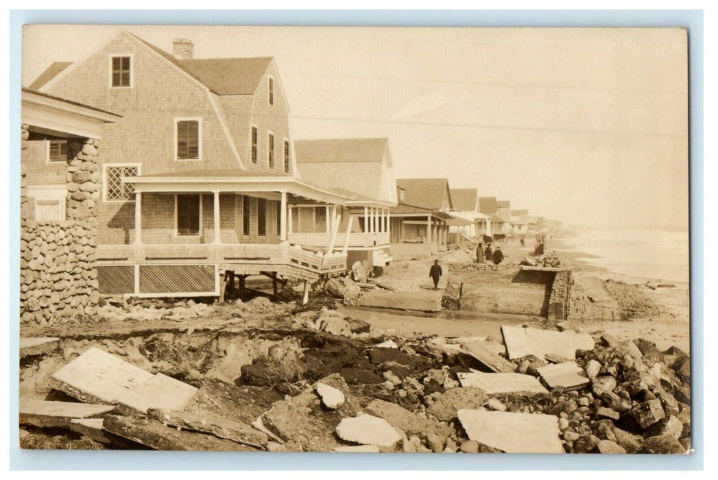 Rhode Island RI, Pleasant View Early Hurricane Flood Damage RPPC Photo Postcard