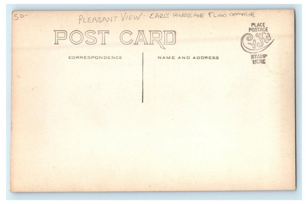 Rhode Island RI, Pleasant View Early Hurricane Flood Damage RPPC Photo Postcard