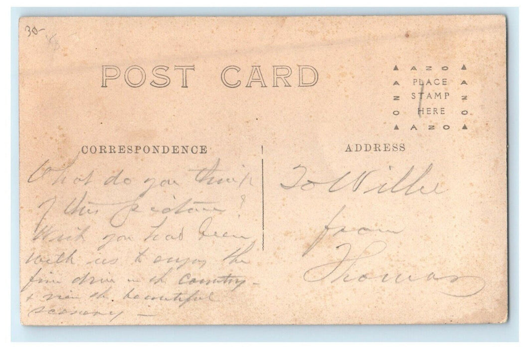 c1910's Boys And Horse Carriage RPPC Photo Posted Antique Postcard