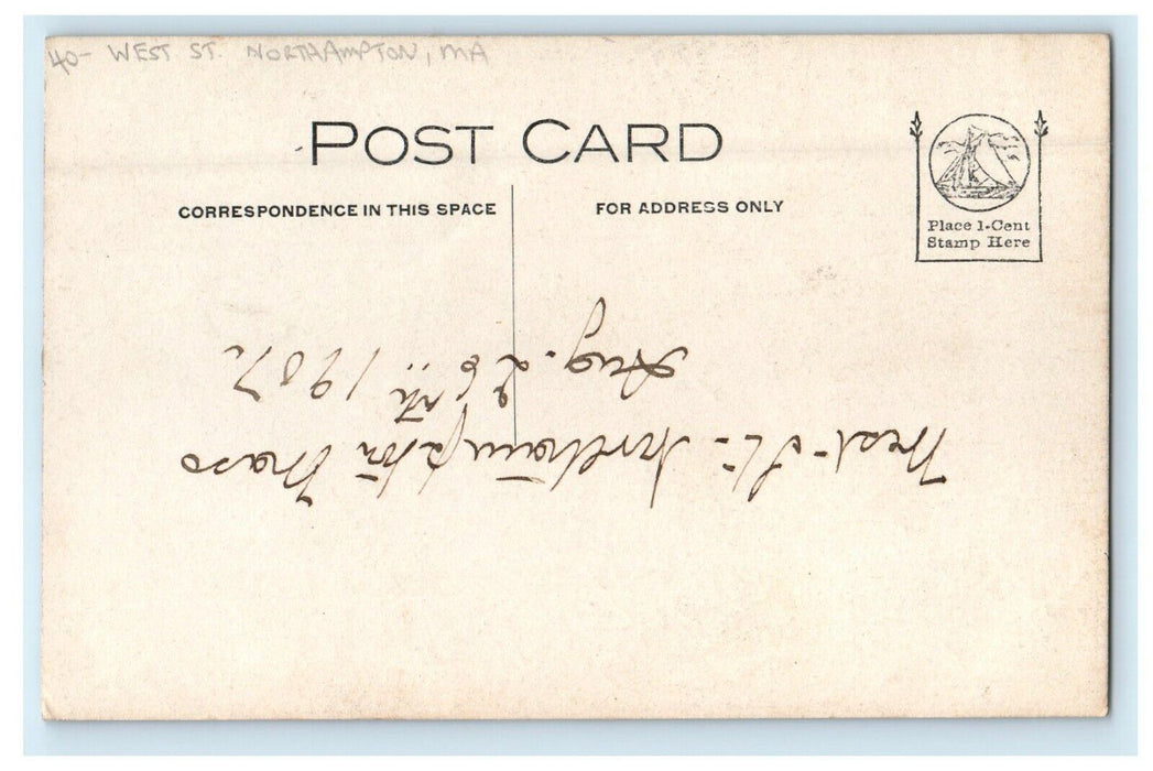 1907 West St. Dirt Road Northampton Massachusetts MA RPPC Photo Postcard