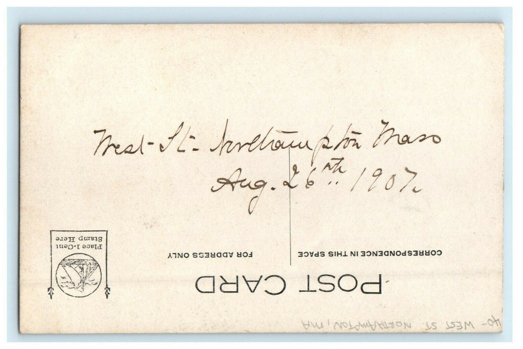 1907 West St. Dirt Road Northampton Massachusetts MA RPPC Photo Postcard