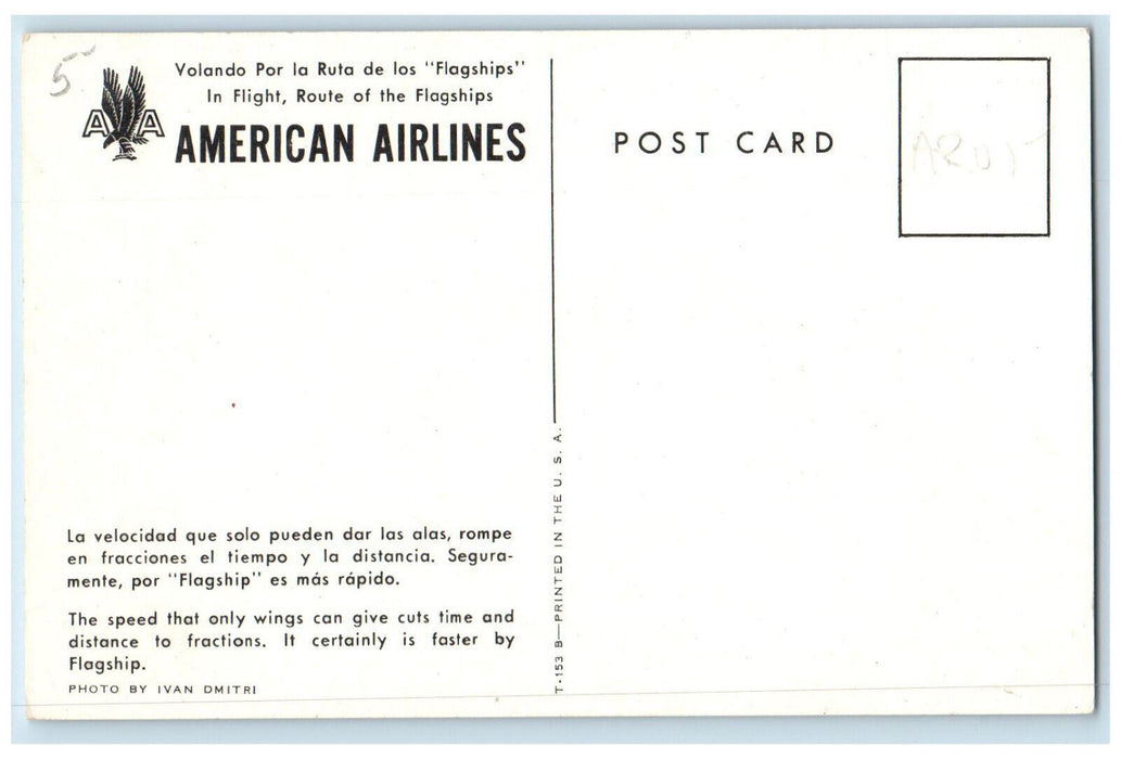 c1950's Captain and Crew Walking, Flagships American Airlines Airplane Postcard