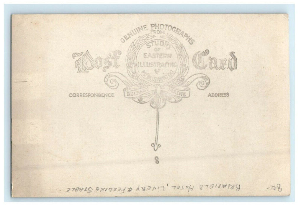 c1910 Brimfield Hotel Livery Feeding Stable Massachusetts MA RPPC Photo Postcard