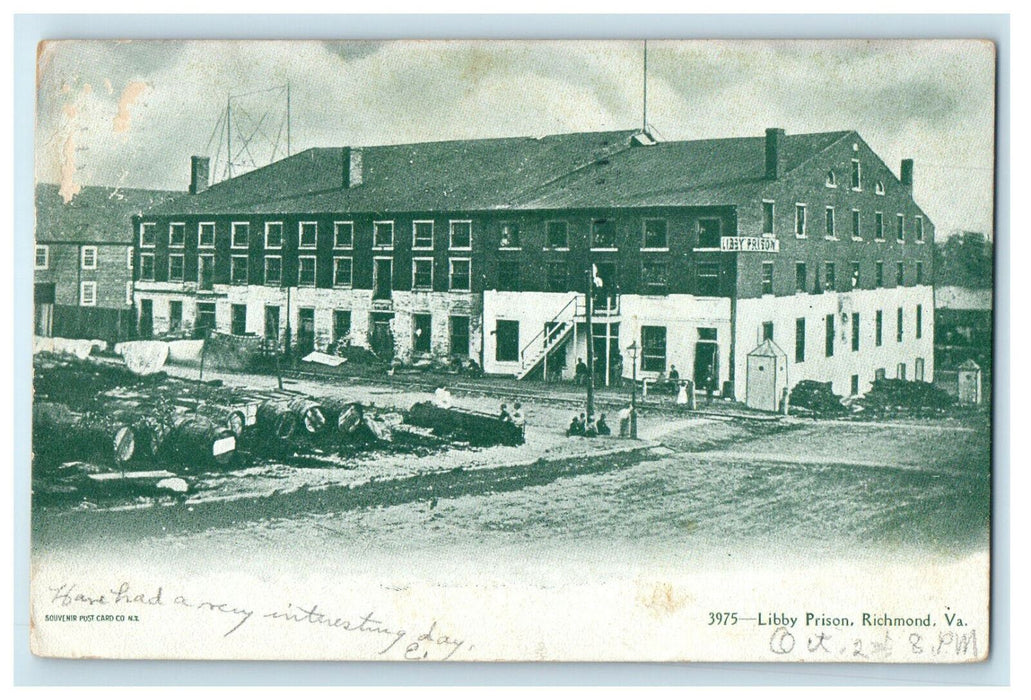 1912 Richmond Virginia VA Libby Prison, Posted Antique Postcard