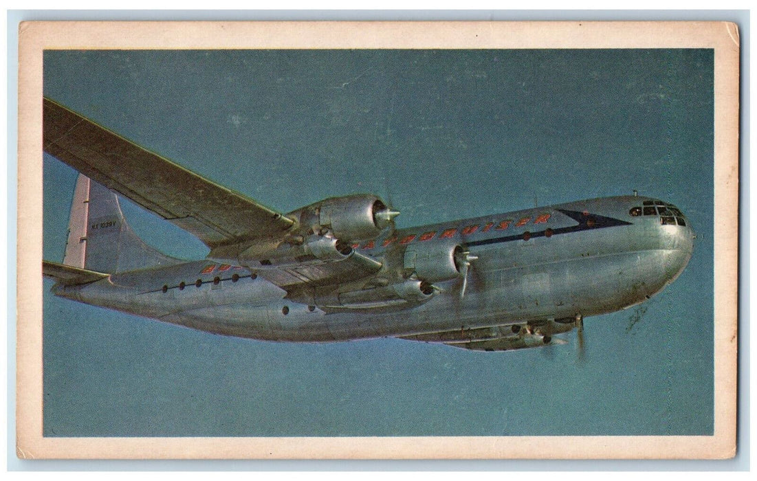 c1940's Boeing 377 Stratocruiser Airplane Boeing Co. Photo Vintage Postcard