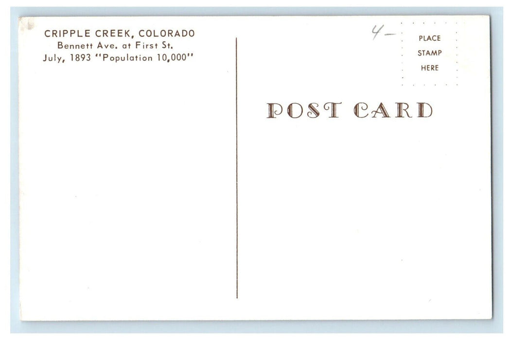 A Busy Day Of Cripple Creek Colorado CO, Horse And Buggy Antique Postcard