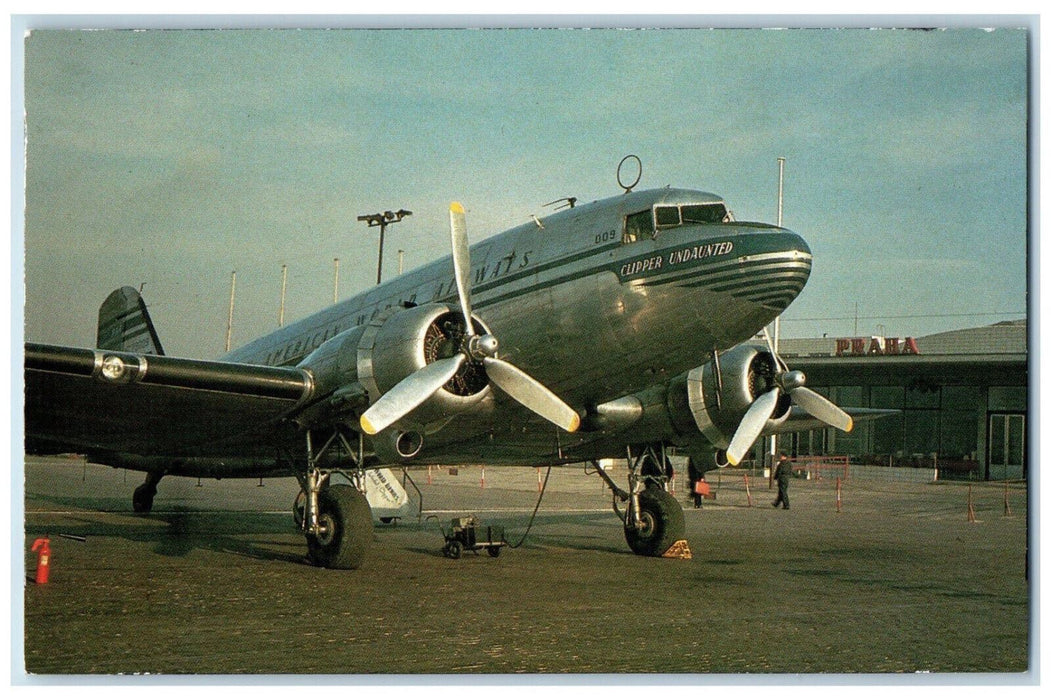 c1940's Pan American Airways Douglas DC-3 C-47B Airplane Czechoslovakia Postcard