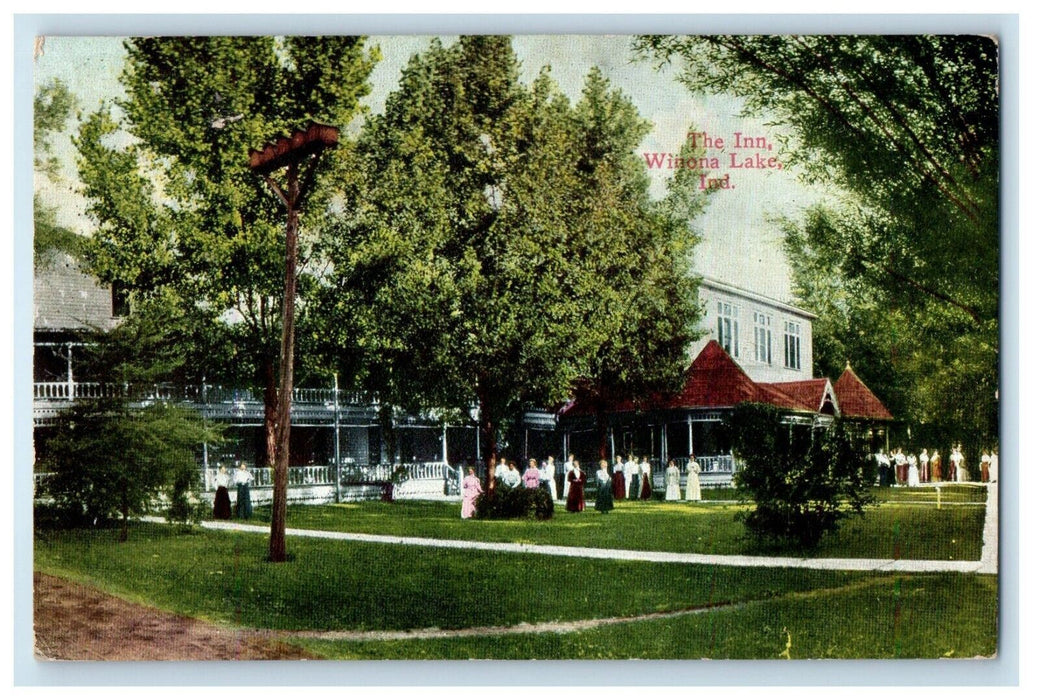 1911 A View Of The Inn Winona Lake Indiana IN Posted Antique Postcard
