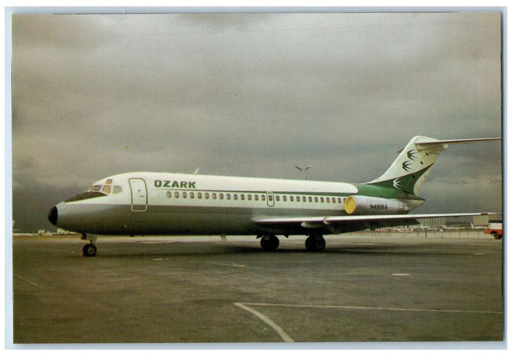 c1970's Ozark Airlines McDonnell Douglas DC9-15 N490SA Airplane at CA Postcard