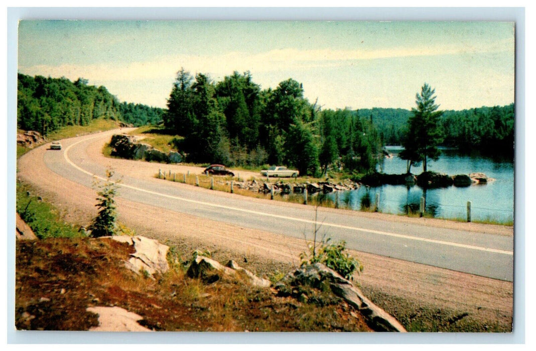 c1930's Greetings From Kipling Ontario Canada, Road View Car Vintage Postcard