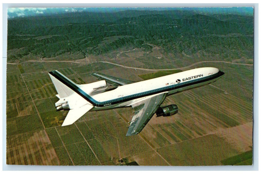 c1960's Eastern Airlines Whisperliner Airplane Vintage Dexter Press Postcard