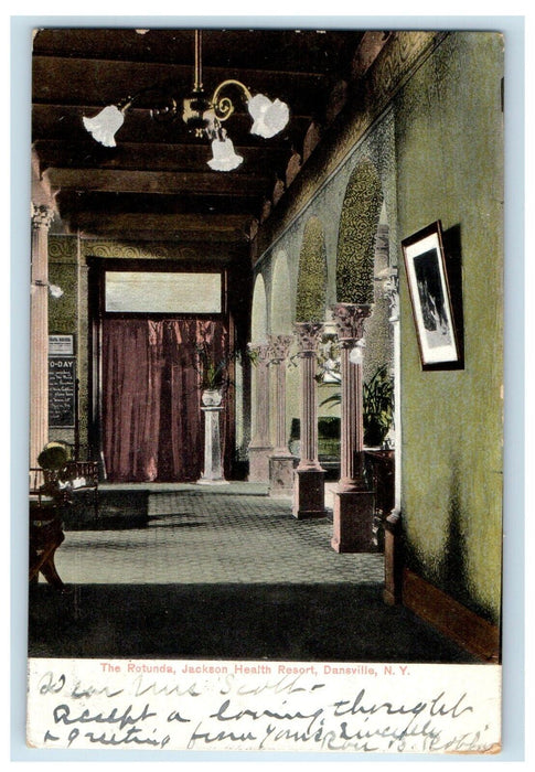 1907 The Rotunda Jackson Health Resort Interior Dansville New York NY Postcard